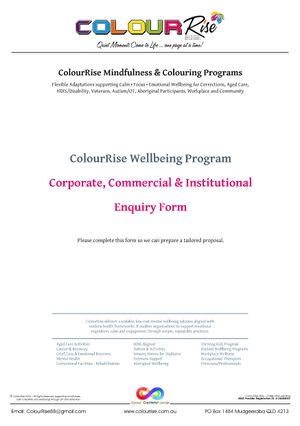 ColourRise Wellbeing Program/s Enquiry Form (EOI - PDF 5pp download)