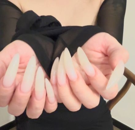 Bound by my slave, he tries to cut my nails