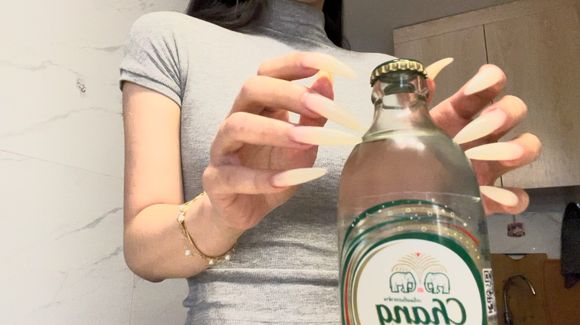 Playing with bottle ASMR