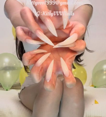 Popping Balloons with my Long Sexy Nails