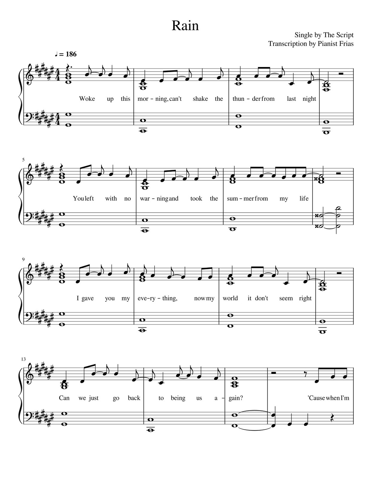 The Script - Rain (pdf)