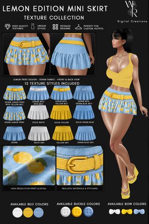 IMVU MINI SKIRT TEXTURES - LEMON EDITION