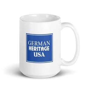 15 OZ MEDIUM COFFEE MUG — GERMAN HERITAGE USA CLASSIC SQUARE LOGO