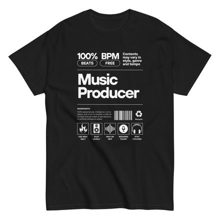 Music Producer Ingredients Tee (Black) 