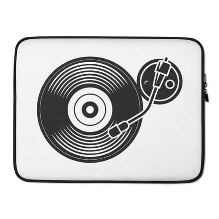 White Vinyl Turntable Laptop Sleeve