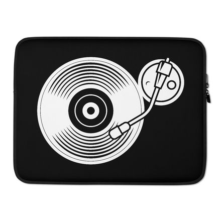 Black Vinyl Turntable Laptop Sleeve