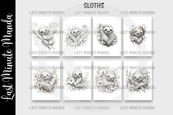 Sloth Colouring Book