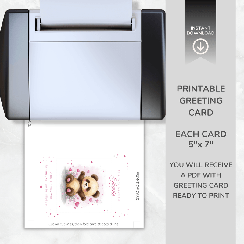 Printable Birthday Card for Female Relatives (Various) A5 &amp; 5x7 Folded PDF + PNG – Instant Download
