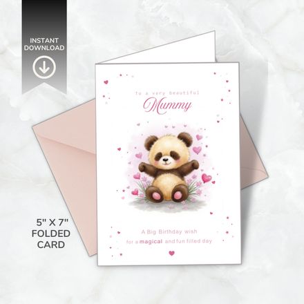 Printable Birthday Card for Female Relatives (Various) A5 &amp; 5x7 Folded PDF + PNG – Instant Download
