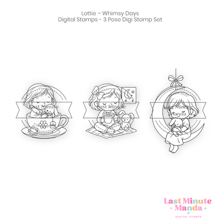 Lottie – Whimsy Days – 3 Pose Digi Stamp Set