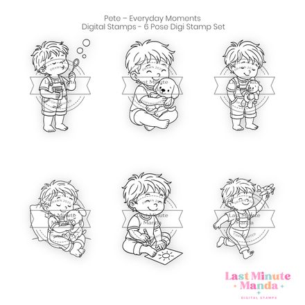 Pete – Everyday Moments – 6 Pose Digi Stamp Set