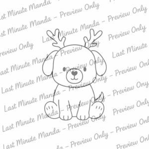 Cozy Christmas Companions Black and White Digi Stamp Set | PNG &amp; JPEG | Cuddles, Biscuit and Pip Chr