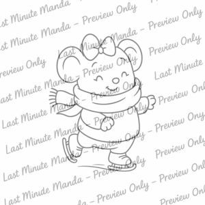 Christmas Cuties Digi Stamp Set – 7 Black &amp; White PNG Illustrations