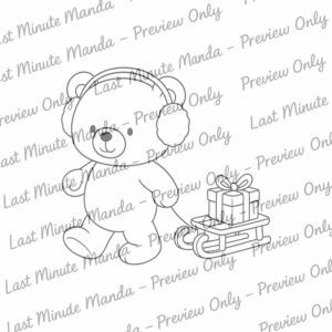Cozy Christmas Companions Black and White Digi Stamp Set | PNG &amp; JPEG | Cuddles, Biscuit and Pip Chr