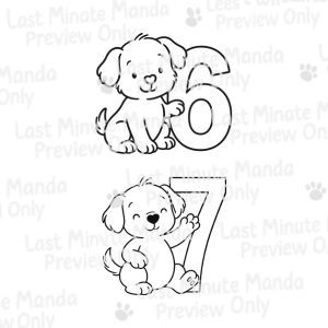 Cuddles the Puppy Numbers 0–9 | Cute Cartoon Puppy Clipart PNG Set for Birthday Crafts, Cards,