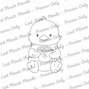 Cozy Christmas Companions Black and White Digi Stamp Set | PNG &amp; JPEG | Cuddles, Biscuit and Pip Chr