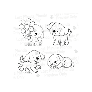 Cuddles the Puppy Everyday Clipart Bundle – 12 PNG Illustrations – Cute Digital Puppy Graphics for C