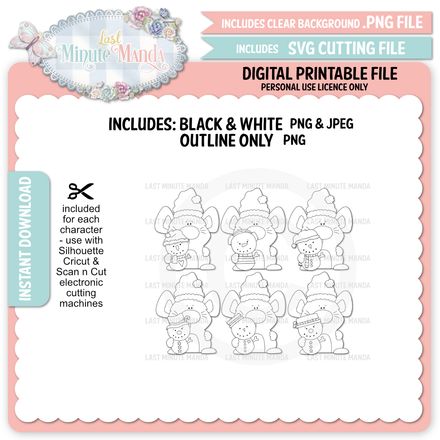 Pipsqueak Little Snowman Digital Stamps