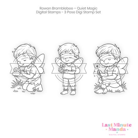 Rowan Bramblebee – Quiet Magic – 3 Pose Digi Stamp Set