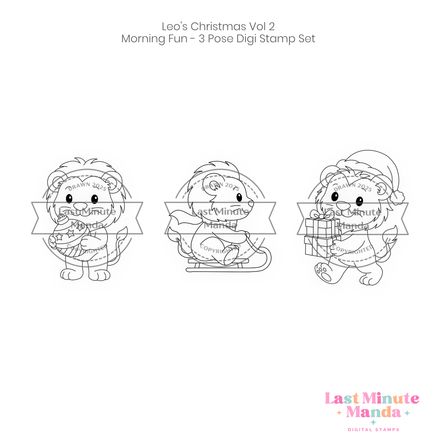 Leo – Christmas Vol. 2: Morning Fun – 3 Pose Digi Stamp Set
