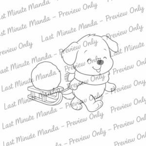 Christmas Cuties Digi Stamp Set – 7 Black &amp; White PNG Illustrations