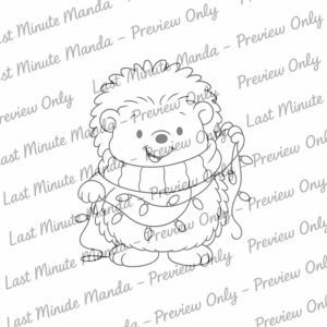 Christmas Cuties Digi Stamp Set – 7 Black &amp; White PNG Illustrations