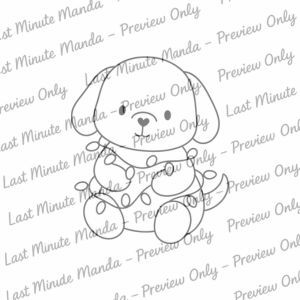 Cozy Christmas Companions Black and White Digi Stamp Set | PNG &amp; JPEG | Cuddles, Biscuit and Pip Chr