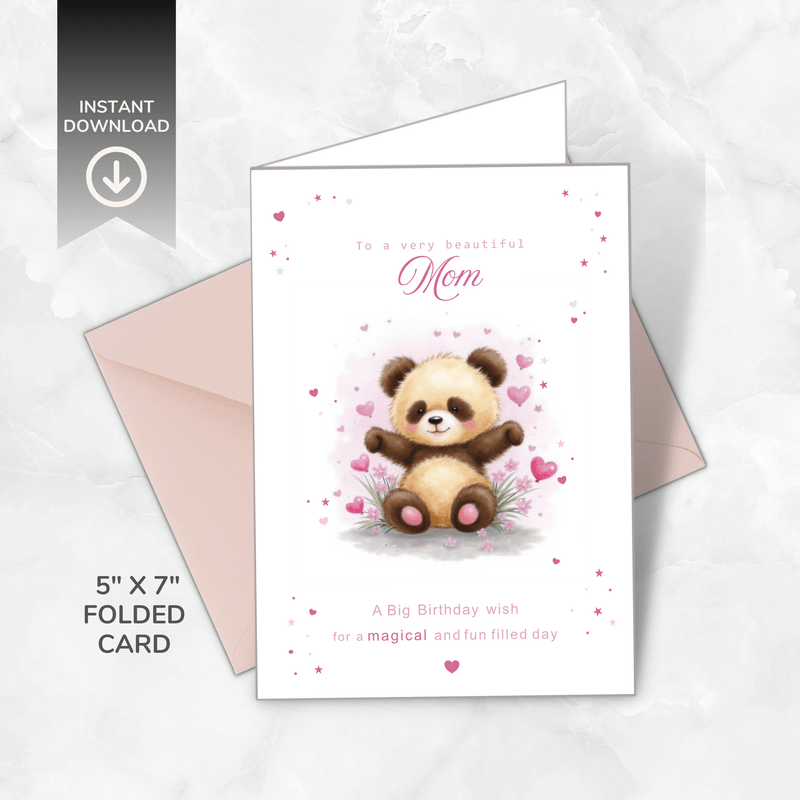 Printable Birthday Card for Female Relatives (Various) A5 &amp; 5x7 Folded PDF + PNG – Instant Download