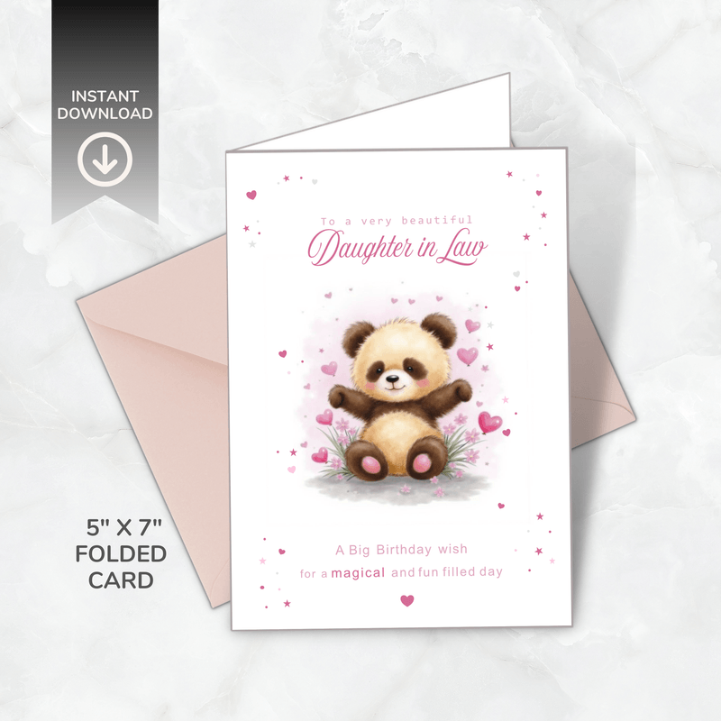 Printable Birthday Card for Female Relatives (Various) A5 &amp; 5x7 Folded PDF + PNG – Instant Download