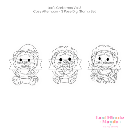 Leo – Christmas Vol. 3: Cosy Afternoon – 3 Pose Digi Stamp Set