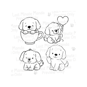 Cuddles the Puppy Everyday Clipart Bundle – 12 PNG Illustrations – Cute Digital Puppy Graphics for C