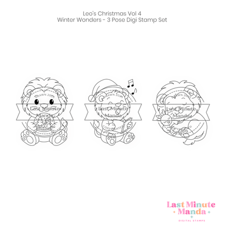 Leo – Christmas Vol. 4: Winter Wonders – 3 Pose Digi Stamp Set