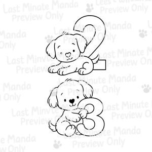 Cuddles the Puppy Numbers 0–9 | Cute Cartoon Puppy Clipart PNG Set for Birthday Crafts, Cards,