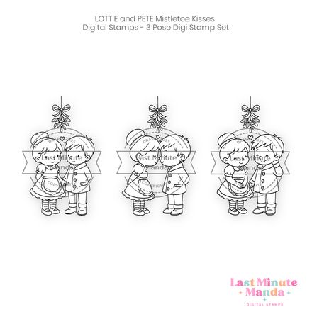 Lottie &amp; Pete – Mistletoe Moments – 3 Pose Digi Stamp Set