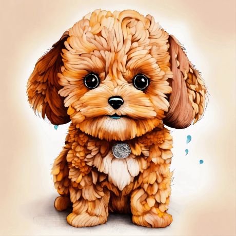 Playful project of the children&#x27;s puppy, vector graphic, colorful dog, lovely, beautiful.