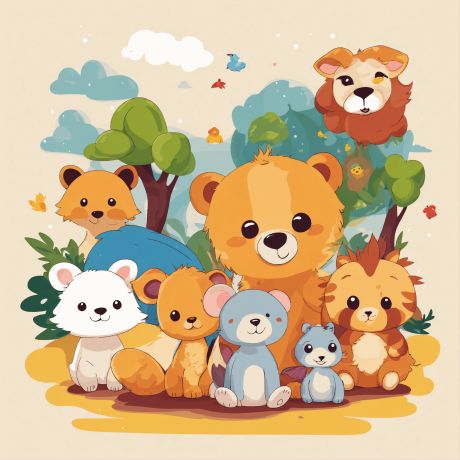 Playful kids animal tshirt design