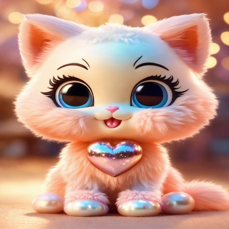 Cute 3D pearl baby kitty
