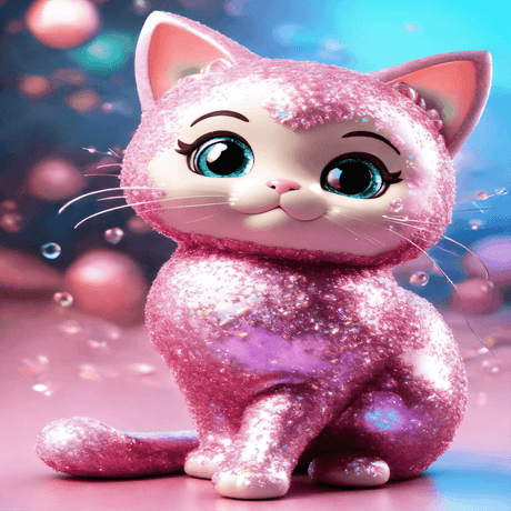 Cute 3D bubble kitty 