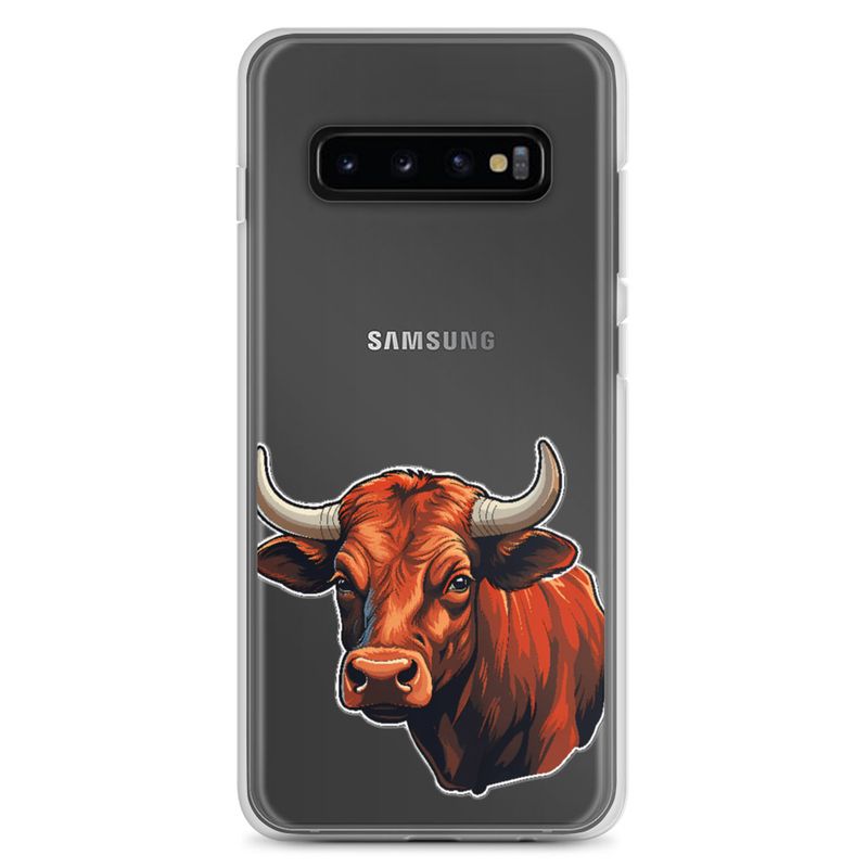 Clear Case for Samsung, Bull face, partial side view, bpor80