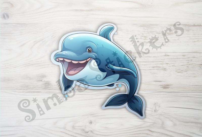Happy whale showing large teeth