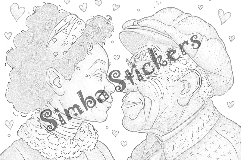 Colouring pages, bundle of people, grandparents and family, 25 images
