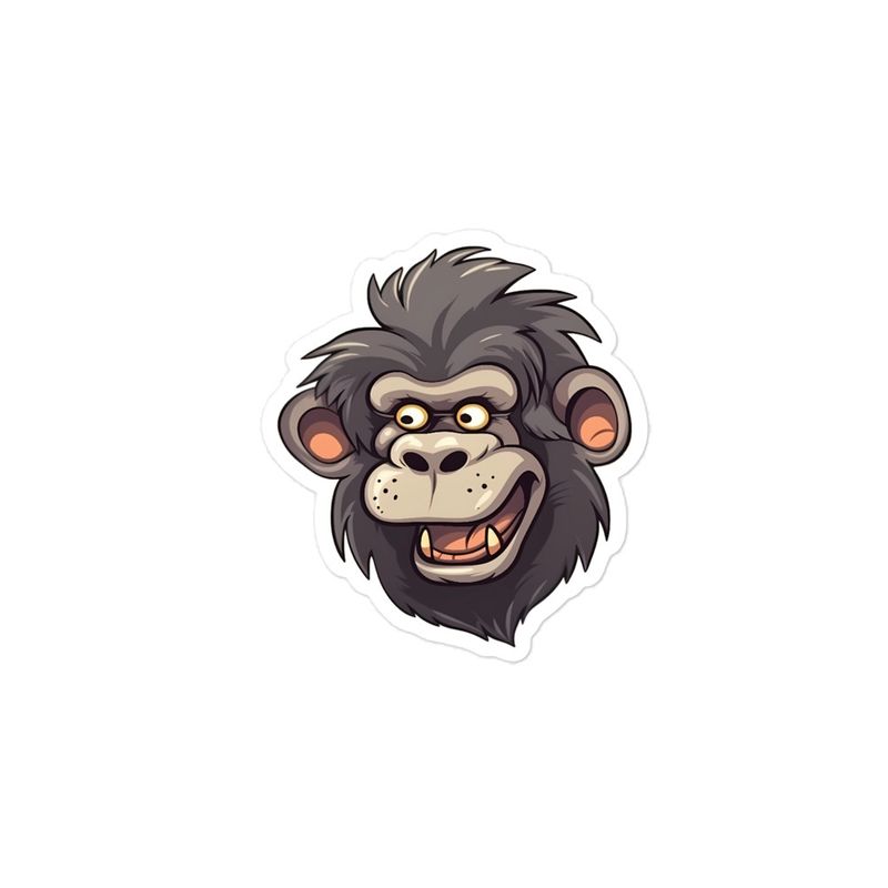 Sticker 4x4, Baboon face, with cheeky expression 