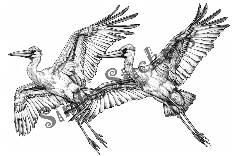 Colouring pages, bundle of marabou storks 2, 25 images