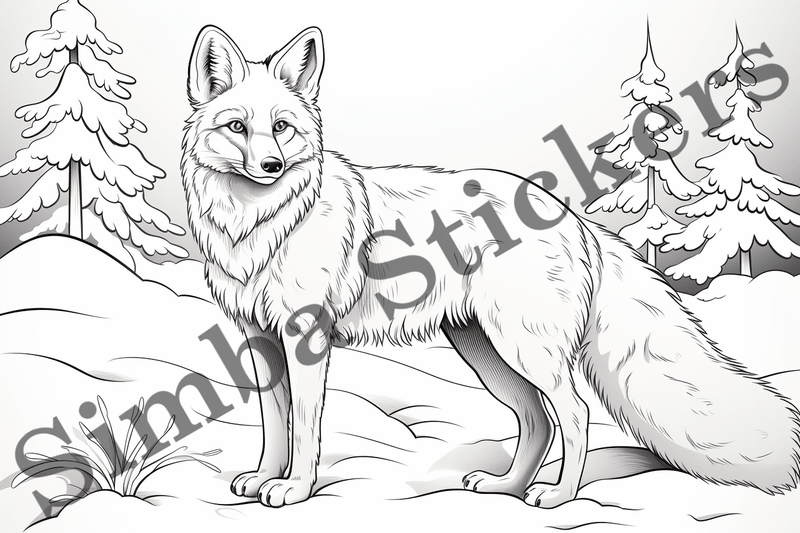 Colouring pages, Bundle of foxes, 10 images