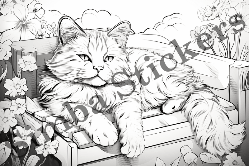Colouring pages, Bundle of cats, 25 images