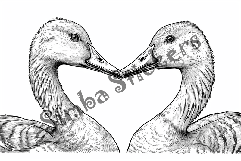 Colouring pages, bundle of geese, 25 images