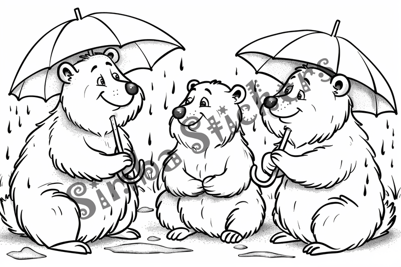 Colouring pages, bundle of beavers, 25 images
