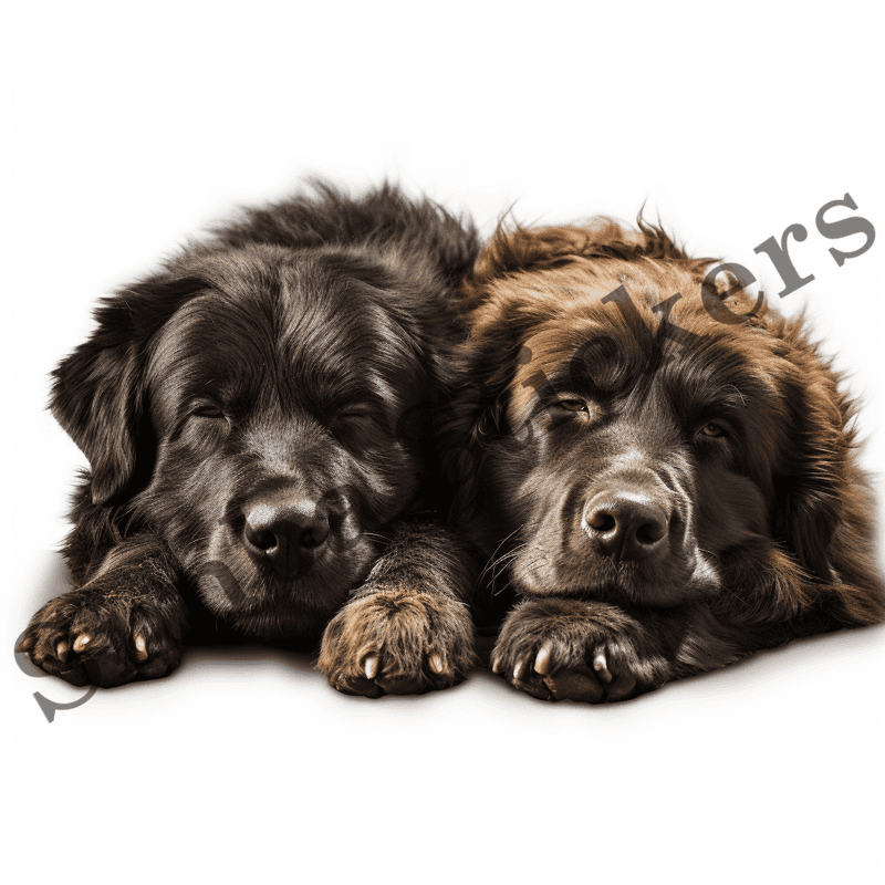 Newfoundland dogs sleeping, image set, 10 images