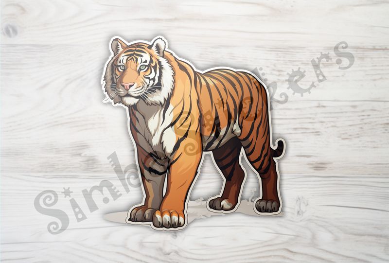 Tiger partially from the side, facing straight
