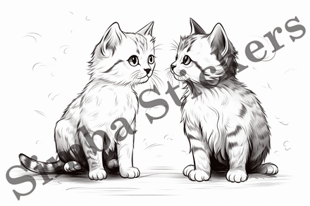 Colouring pages, Bundle of cats, 25 images